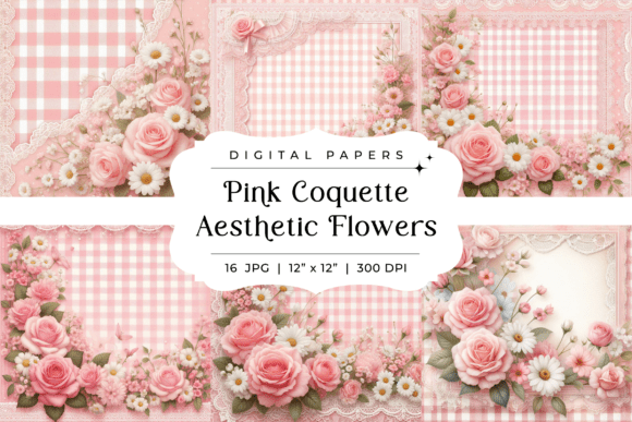 Download Pink Coquette Aesthetic Flowers Backgrou - Premium Resources