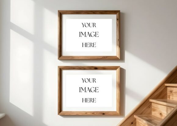Download Duo Horizontal Wood Frames on Stairs - Horizontal wood Collection