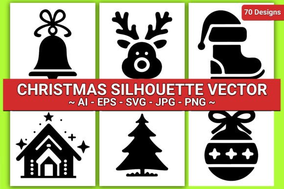 Download 70 Christmas Silhouette Vector Designs - Vector designs Collection