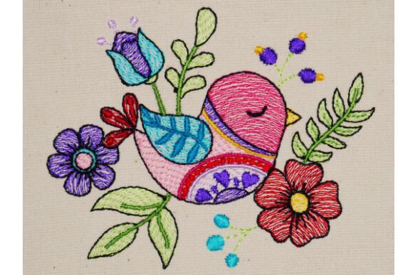 Download Floral Bouquet with Bird – Country Style - Country style Collection