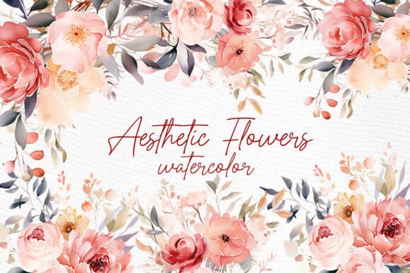 Download Watercolor Aesthetic Flowers Png Peonies - Premium Resources
